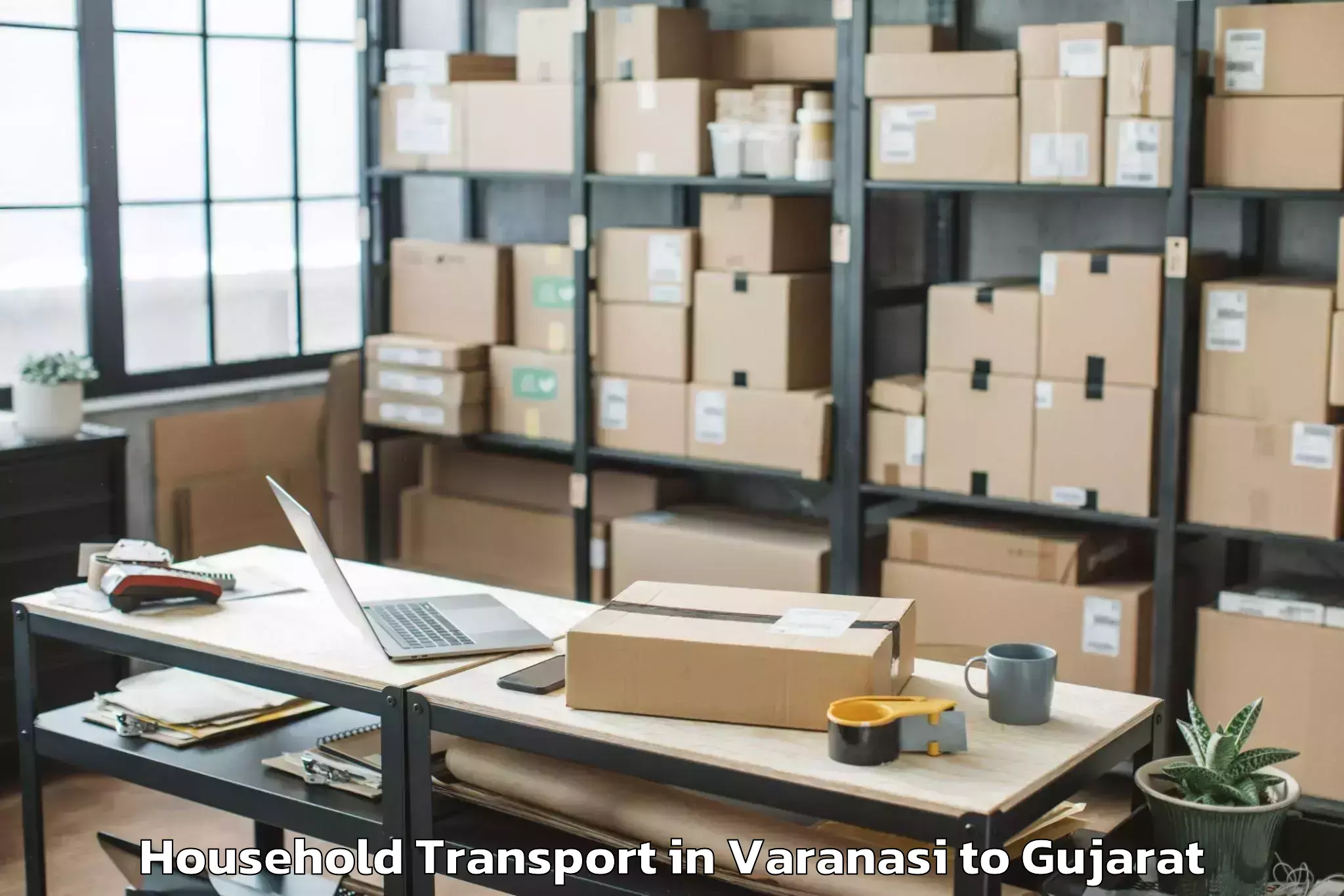 Get Varanasi to Hansot Household Transport